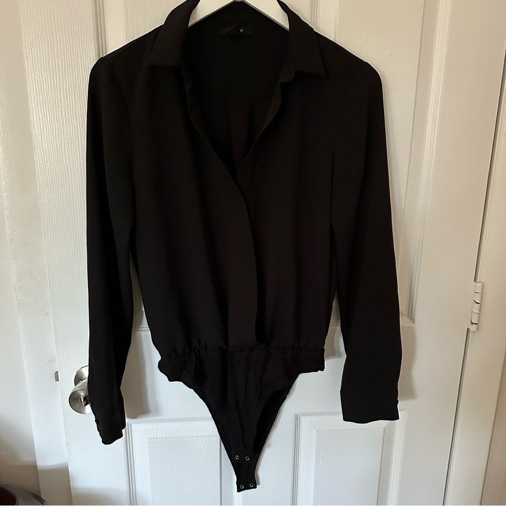 Black Long Sleeve High Neck Bodysuit